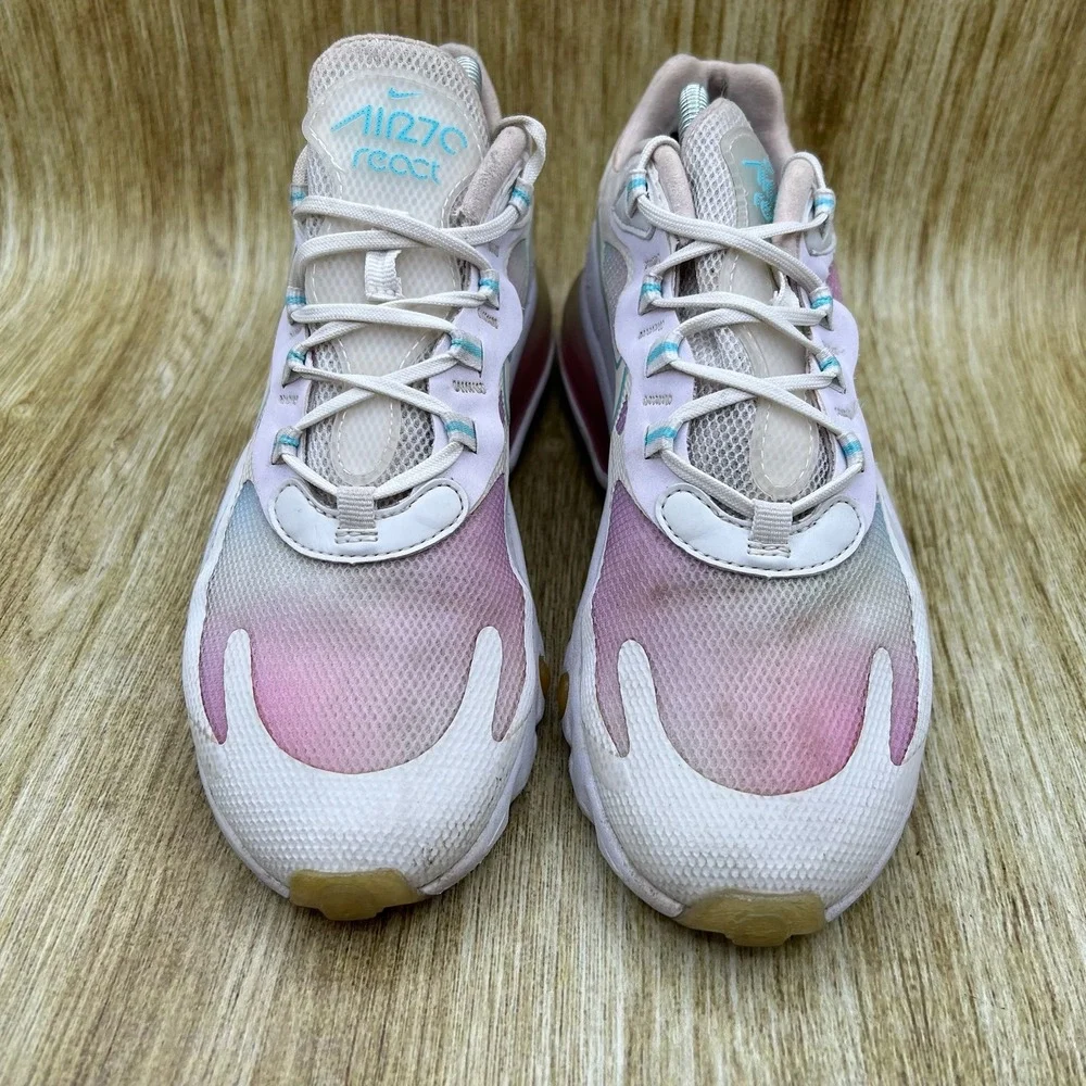 Nike Air Max 270 React SE Womens 6.5 White Light Gradient Sneakers CK6929-100